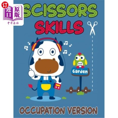 海外直订Scissors Skills Occupation Version: Cut and Paste Activity Book for Kids, Toddle 剪刀技能职业版:剪切和粘贴