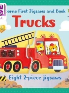 海外直订Usborne First Jigsaws and Book: Trucks 奥斯本第一拼图和书:卡车