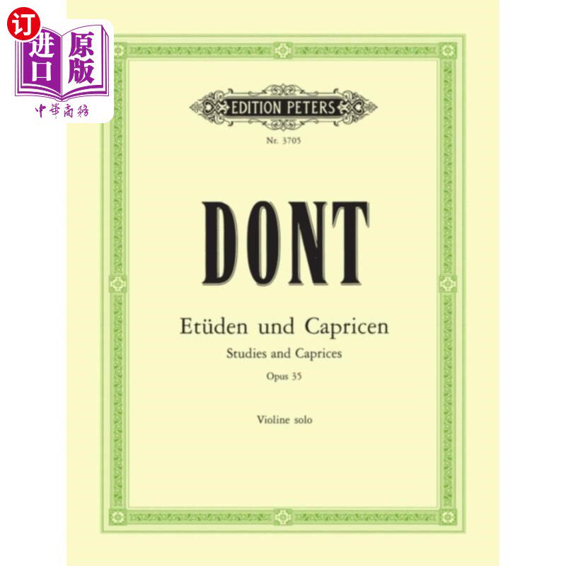 海外直订古英语 24 Etudes and Caprices Op. 35 for Violin 小提琴练习曲与随想曲作品35