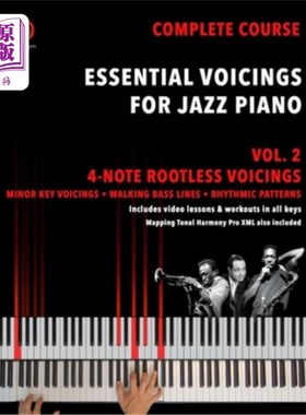 海外直订Essential Voicings for Jazz Piano Vol.2: 4-note Rootless Voicings 爵士钢琴基本声部第二卷:4音无根声部
