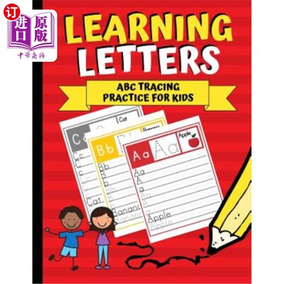海外直订Learning Letters: ABC Tracing Practice for Kids 字母学习:儿童ABC描摹练习
