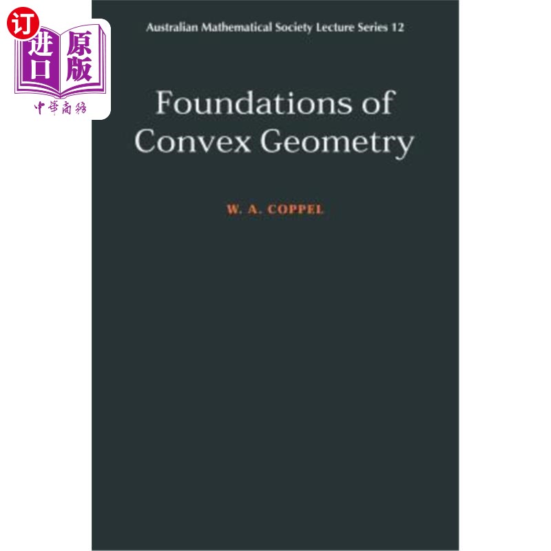 海外直订Foundations of Convex Geometry 凸几何基础