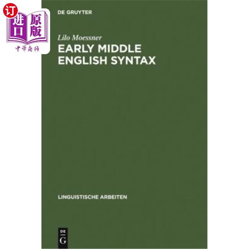 海外直订Early Middle English Syntax 早期中古英语句法