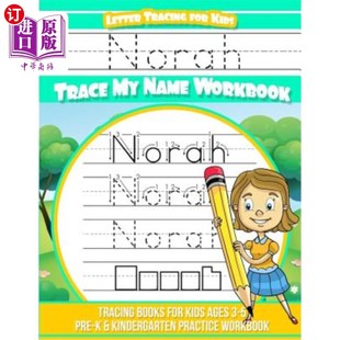 Name Letter Trace 海外直订Norah Workbook 诺拉字母追踪儿童追踪我 for age Tracing 名 Kids Books