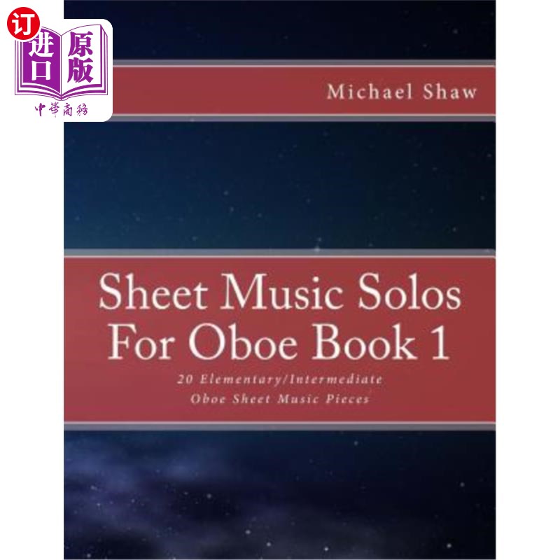 海外直订Sheet Music Solos For Oboe Book 1: 20 Elementary/Intermediate Oboe Sheet Music P 双簧管单簧管乐谱 卷1:20初