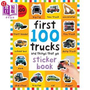 and 100 Trucks 500 前100个贴纸：卡车和随身物 海外直订First Over Things Stickers Book Sticker That Stick with