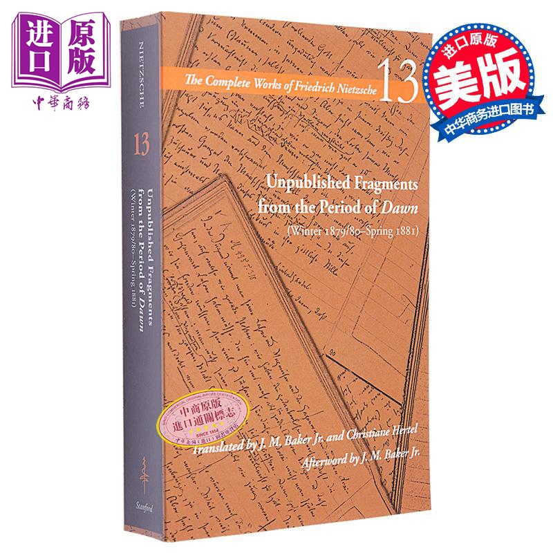 尼采作品集 黎明时期的未出版片段 the Period of Dawn 英文原版 Friedrich Nietzsche 人文社科【中商原版】