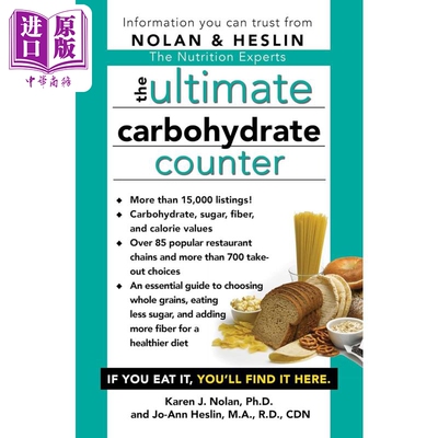 碳水化合物计数器 The Ultimate Carbohydrate Counter 英文原版 Karen J Nolan【中商原版】