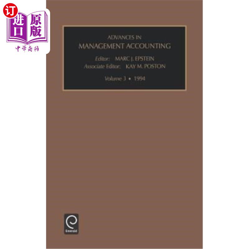 海外直订Advances in Management Accounting 管理会计进展