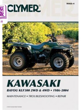 海外直订Kawasaki Bayou Klf300 2wd & 4WD 川崎湾Klf300二驱车和四驱车