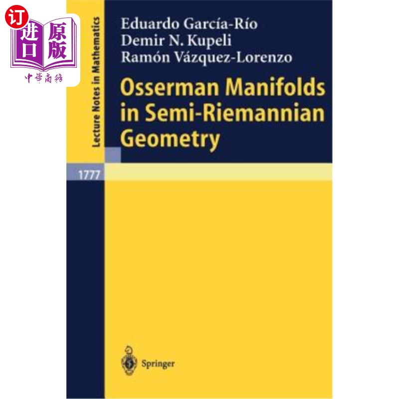 海外直订医药图书Osserman Manifolds in Semi-Riemannian Geometry 半黎曼几何中的Osserman流形