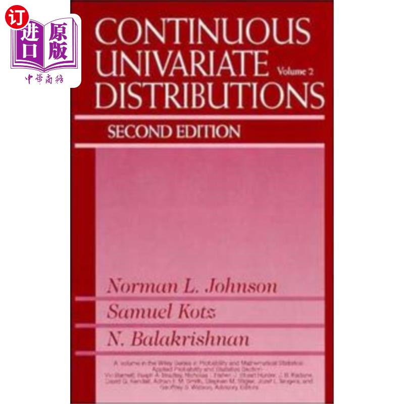 海外直订Continuous Univariate Distributions 2e V 2 连续单变量分布2v_2