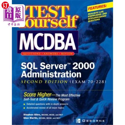 海外直订Test Yourself MCDBA SQL Server TM 2000 Administration (Exam 70-228) MCDBA SQL Server TM 200