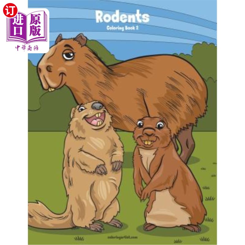 海外直订Rodents Coloring Book 2 着色书2啮齿类动物