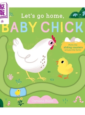 滑块轨道书 回家吧 小鸡宝宝 Let's Go Home Baby Chick 英文原版 幼儿纸板书绘本 趣味十足的互动式滑块书 进口【中商原版】