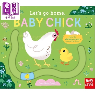 Home 滑块书 回家吧 Baby Let 进口 互动式 Chick 中商原版 幼儿纸板书绘本 趣味十足 小鸡宝宝 滑块轨道书 英文原版