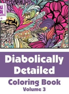 海外直订Diabolically Detailed Coloring Book (Volume 3) 极其详细的填色书(第三卷)