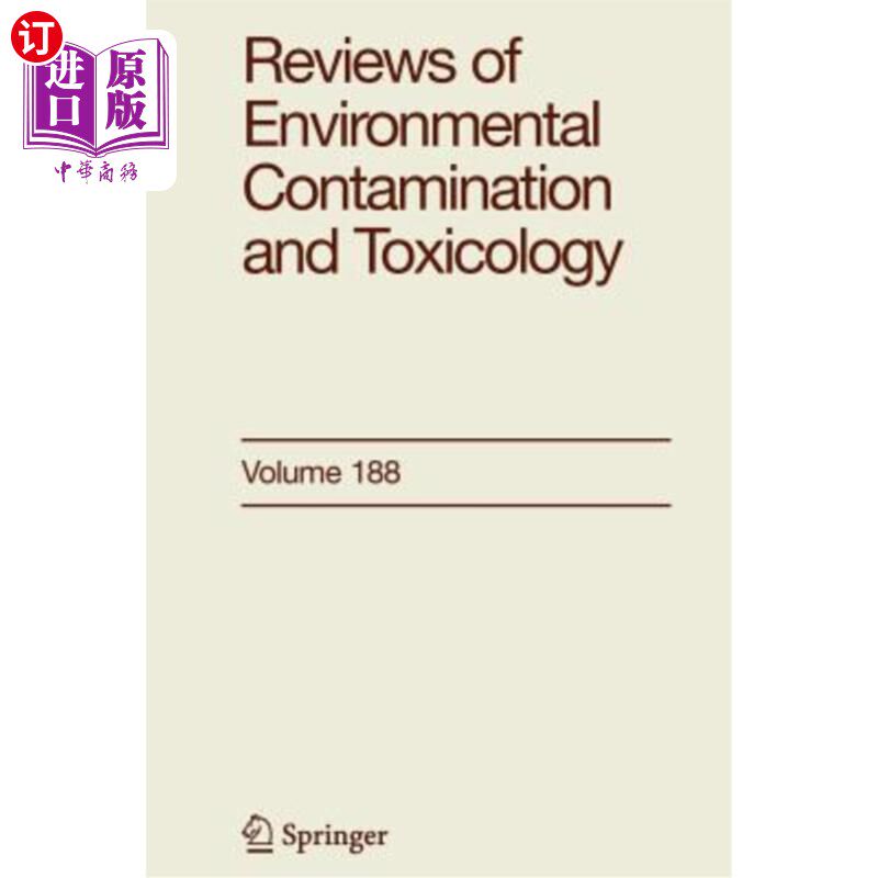 海外直订医药图书Reviews of Environmental Contamination and Toxicology 188 环境污染与毒理学综述188
