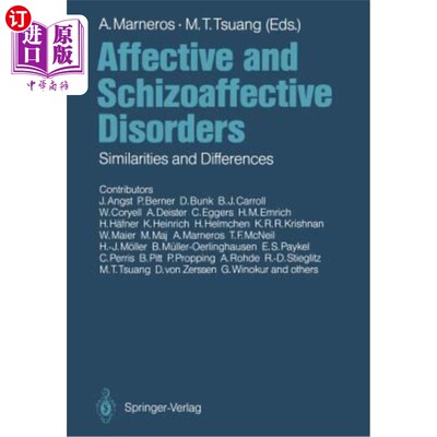 海外直订医药图书Affective and Schizoaffective Disorders: Similarities and Differences 情感性和分裂情感性障碍:异同