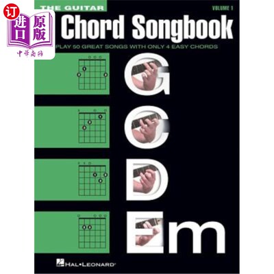 海外直订The Guitar 4-Chord Songbook G-C-D-Em: Melody/Lyrics/Chords 吉他四和弦曲集G-C-D-EM：旋律/歌词/和弦