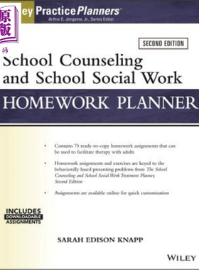 现货 School Counseling And Social Work Homework Planner Sarah Edison Knapp 英文原版【中商原版】wiley