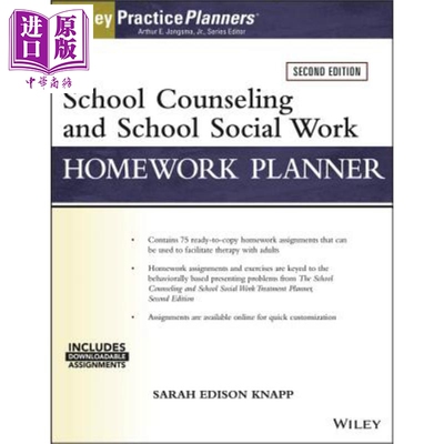 现货 School Counseling And Social Work Homework Planner Sarah Edison Knapp 英文原版【中商原版】wiley
