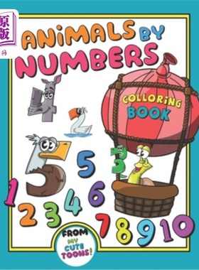 海外直订Animals by numbers: Fun with numbers, colors and animals! (Kids, Toddler activit 数字动物：有趣的数字，颜色