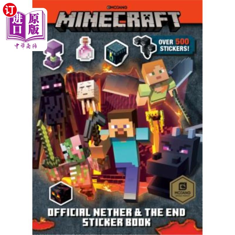 海外直订Minecraft Official the Nether and the End Sticker Book (Minecraft) Minecraft官方冥界与末日贴纸书（Minecraft