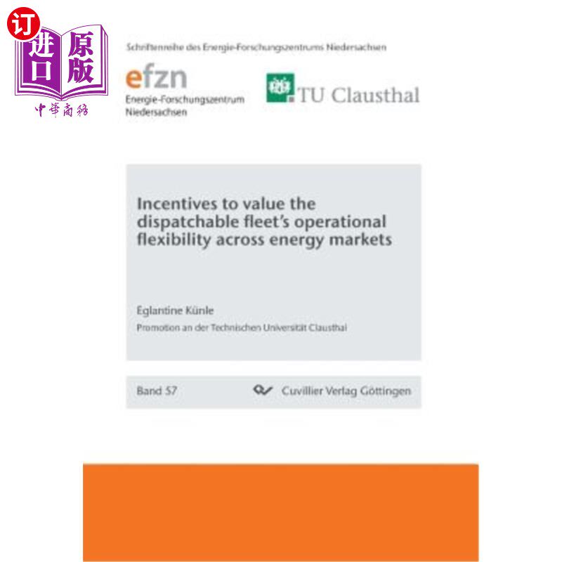 海外直订Incentives to value the dispatchable fleet's operational flexibility across ener 激励价值可调度舰队的操作灵