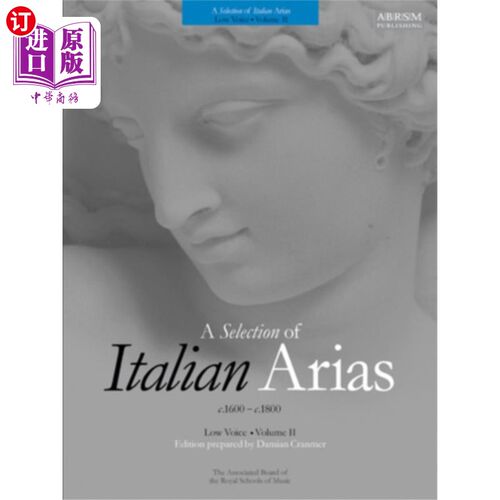 海外直订Selection of Italian Arias 1600-1800, Volume II ... 意大利咏叹调选集(1600-1800)第二卷(低音)