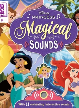 Disney Princess Magical Sounds 发声书 迪士尼公主 英文原版 儿童绘本 故事书 贝儿Belle 茉莉Jasmine Moana【中商原版】