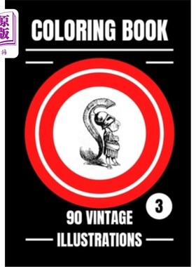 海外直订Coloring Book: 90 Vintages Illustrations 着色书：90年葡萄酒插图