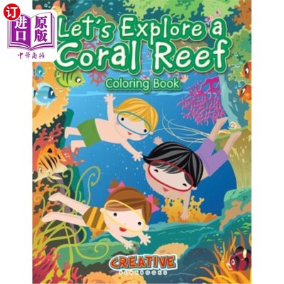 海外直订Let's Explore a Coral Reef Coloring Book 让我们探索一本珊瑚礁着色书