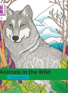 海外直订Animals in the Wild: Coloring Book 野生动物:填色书