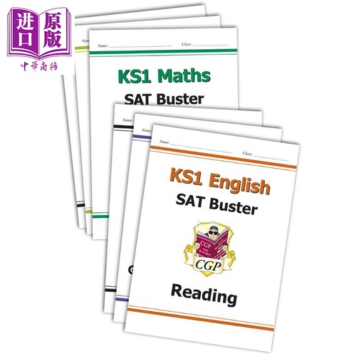 英国CGP原版 Complete KS1 Maths English SAT Buster Bundle 2022备考小学1年级英语数学综合练习套装6册 含答案【中商原版?