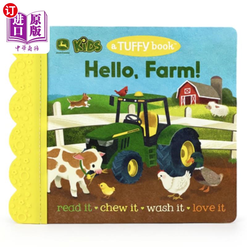 海外直订John Deere Kids Hello, Farm! (a Tuffy Book) 约翰迪尔儿童你好，农场!(一本Tuffy Book)