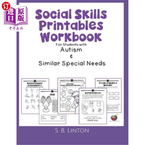 海外直订Social Skills Printables Workbook: For Students with Autism and Similar Special  社交技能打印练习册:针对自