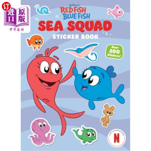 海外直订Sea Squad Sticker Book (Dr. Seuss's Red Fish Blue Fish): A Sticker and Activity  海洋小队贴纸书（苏斯博士的