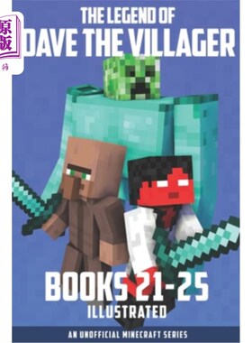 海外直订The Legend of Dave the Villager Books 21-25: An unofficial Minecraft series 村民戴夫的传说书21-25:一个非官