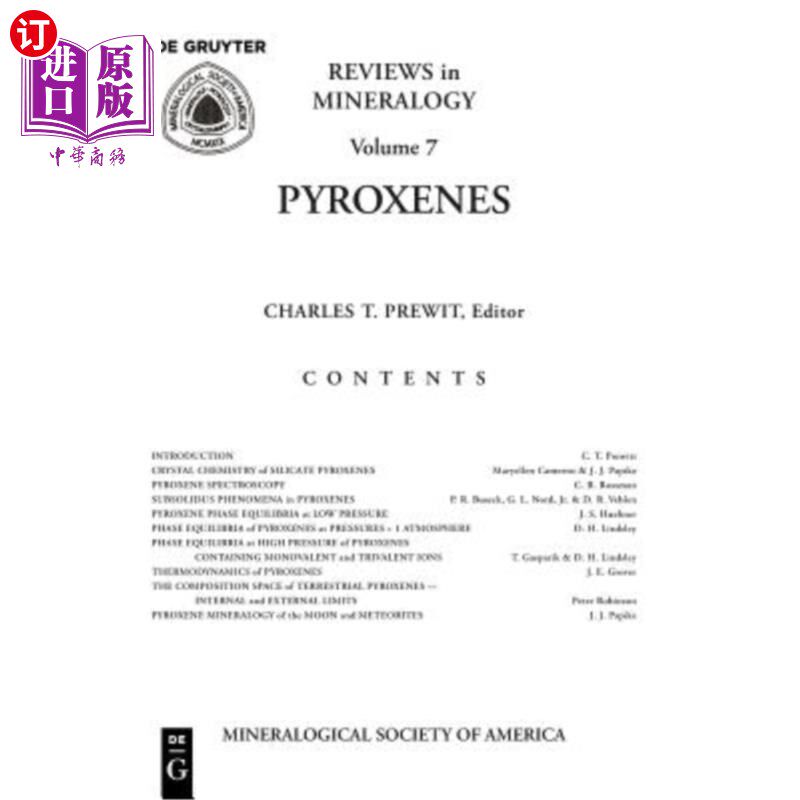 海外直订pyroxenes 辉石类