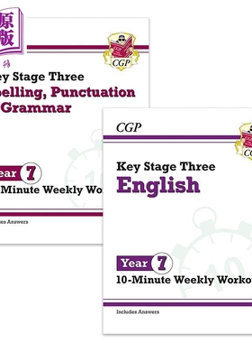CGP原版7年级英语练习2册 New KS3 Year 7 English Spelling Punctuation and Grammar 10-Minute Weekly Workouts【中商原版