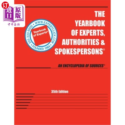 海外直订Yearbook of Experts, Authorities & Spokespersons 专家、权威及发言人年鉴
