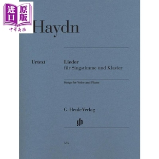 Piano HN535 Songs 无指法 预售 声乐和钢琴 Voice Haydn 海顿 进口艺术 and 中商原版 艺术歌曲作品集