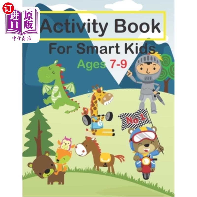 海外直订Activity Book For Smart Kids Ages 7-9: Fun Activities Workbook Game For Valentin 7-9岁聪明孩子的活动书:有趣