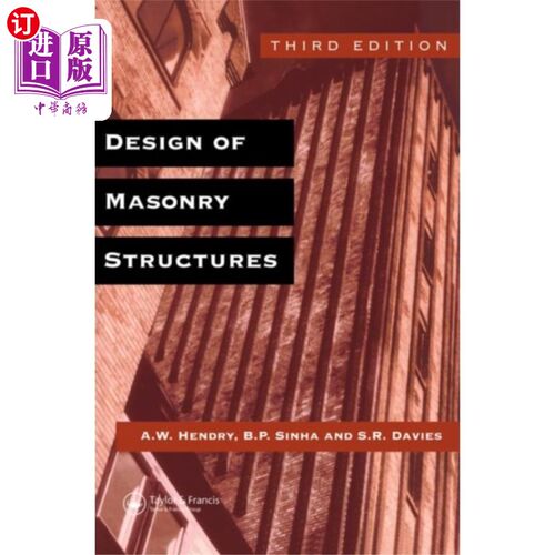 海外直订Design of Masonry Structures 砌体结构设计