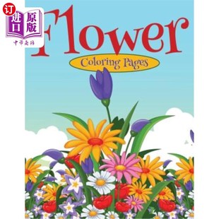 海外直订Flower Coloring Pages 花卉着色页