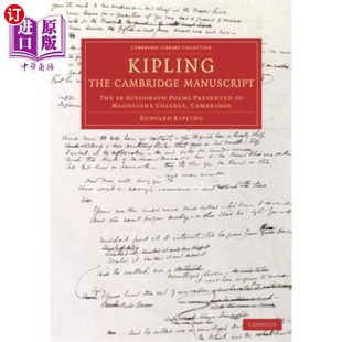 Autograph The Manuscript Magdalene 吉卜林：剑桥手稿：剑桥大学 Presented 海外直订Kipling Poems Cambridge