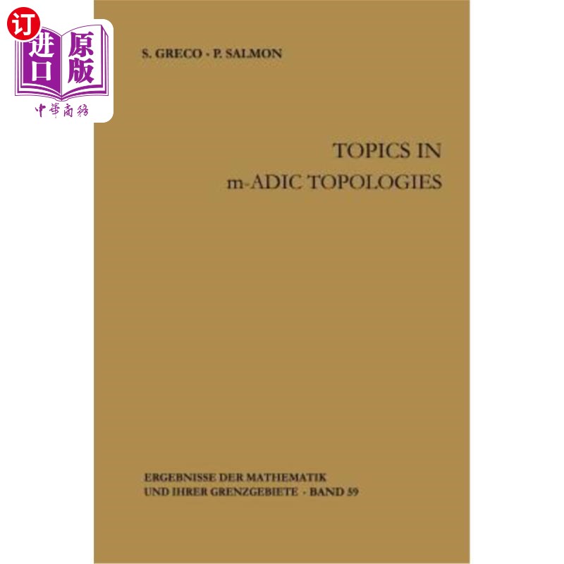 海外直订Topics in M-Adic Topologies M-Adic拓扑中的主题