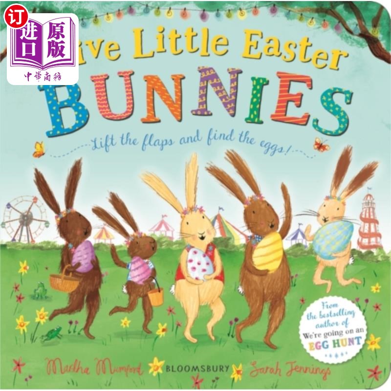 海外直订古英语 Five Little Easter Bunnies 五只复活节小兔子
