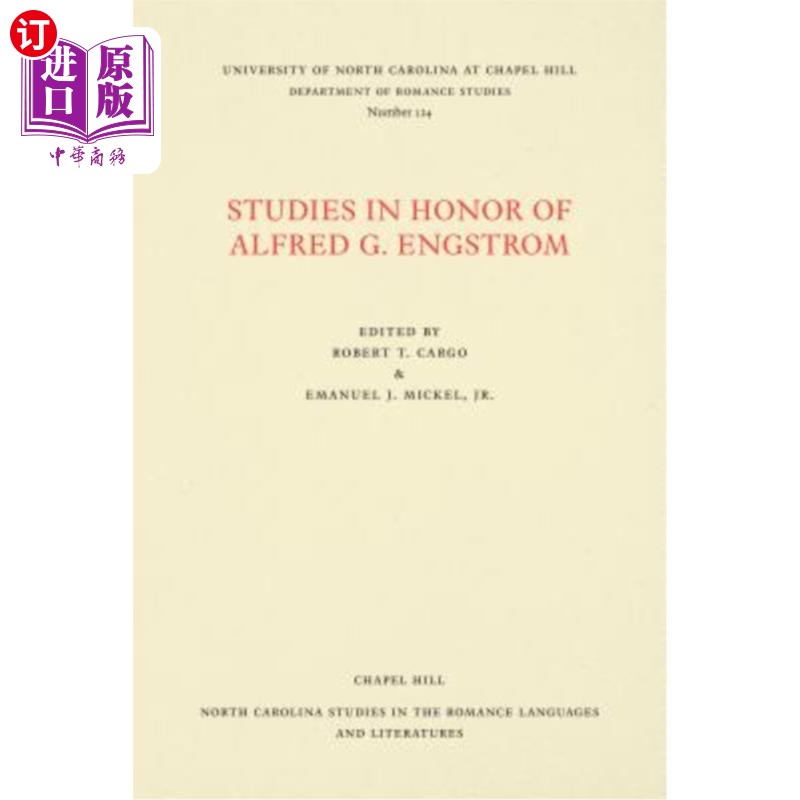 海外直订Studies in Honor of Alfred G. Engstrom纪念阿尔弗雷德·恩格斯特罗姆的研究